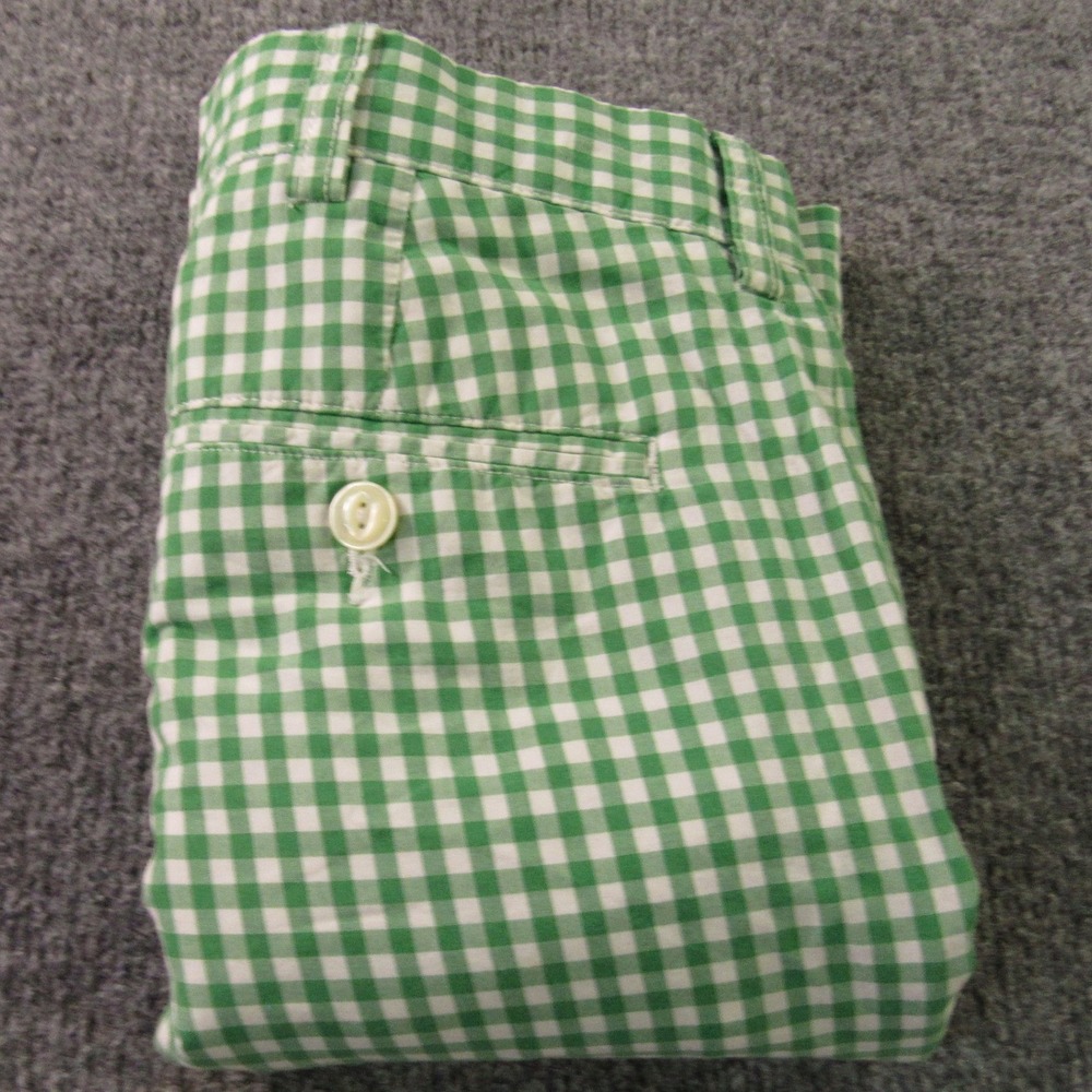 Polo Ralph Lauren Shorts Mens 34x9 Green Gingham Check Suffield Cotton Classic